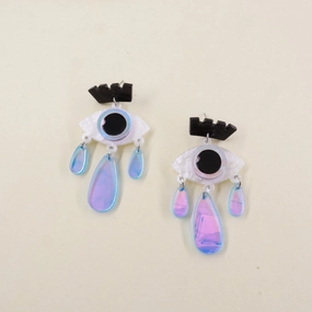 Wholesale Earrings Acrylic Laser Colorful Halloween Eyes