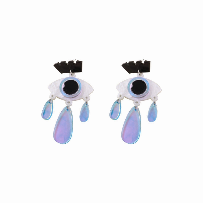 Wholesale Earrings Acrylic Laser Colorful Halloween Eyes