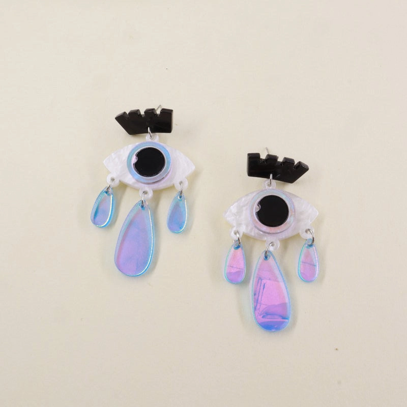 Wholesale Earrings Acrylic Laser Colorful Halloween Eyes