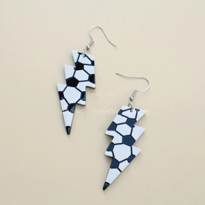 Wholesale Earrings Acrylic Lightning Football Necklace Set