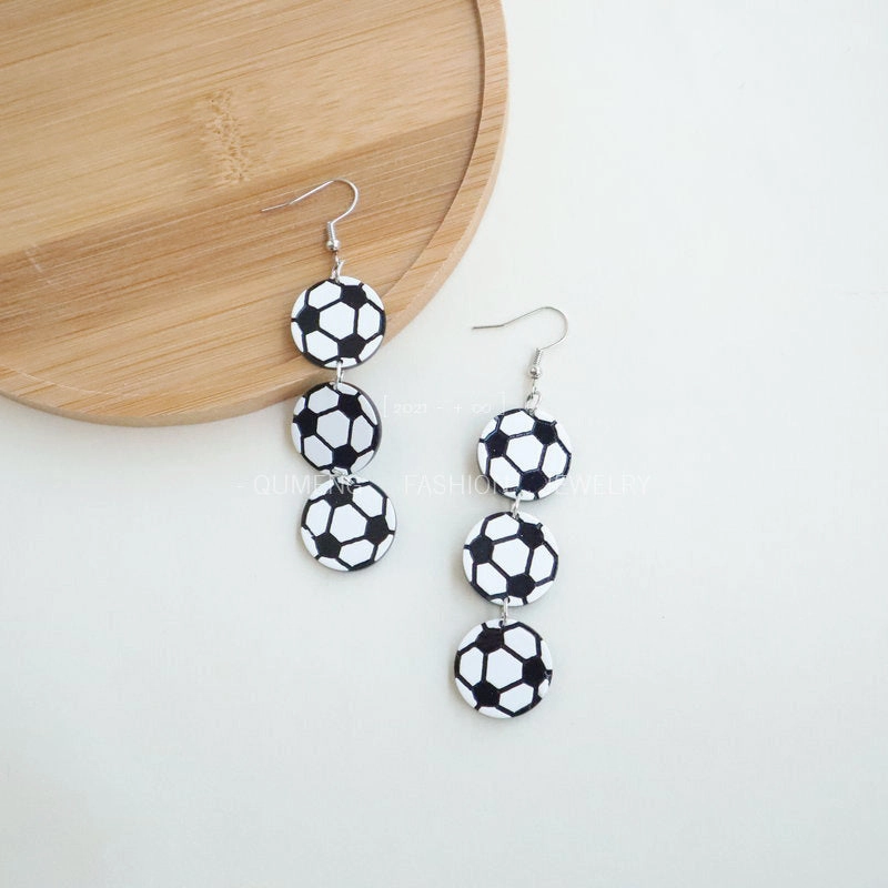 Wholesale Earrings Acrylic Lightning Football Necklace Set