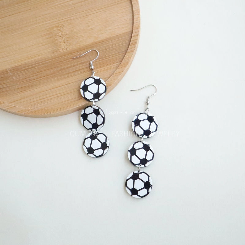 Wholesale Earrings Acrylic Lightning Football Necklace Set