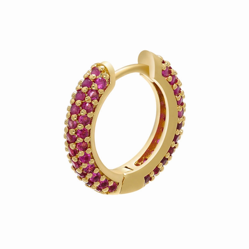 Wholesale Earrings Brass Colorful Round Earrings Women Light Luxury OLY-ES-BJ002