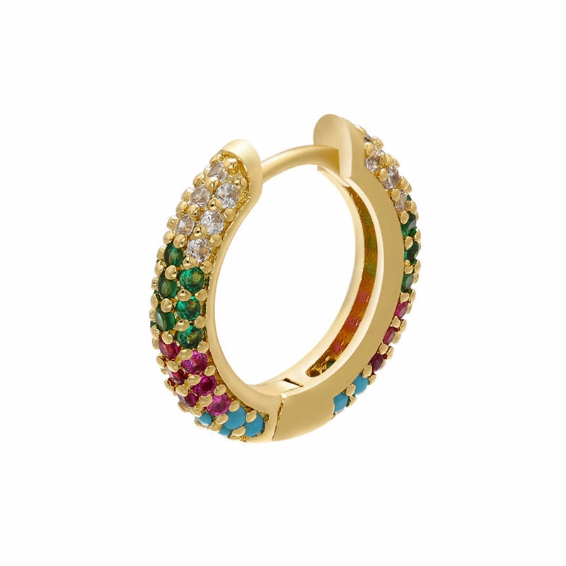 Wholesale Earrings Brass Colorful Round Earrings Women Light Luxury OLY-ES-BJ002