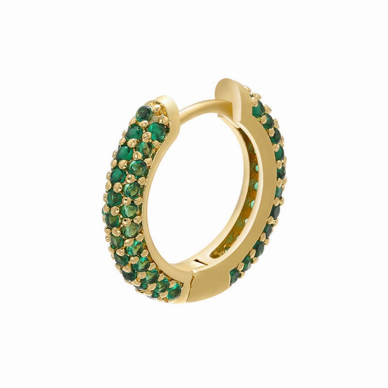 Wholesale Earrings Brass Colorful Round Earrings Women Light Luxury OLY-ES-BJ002