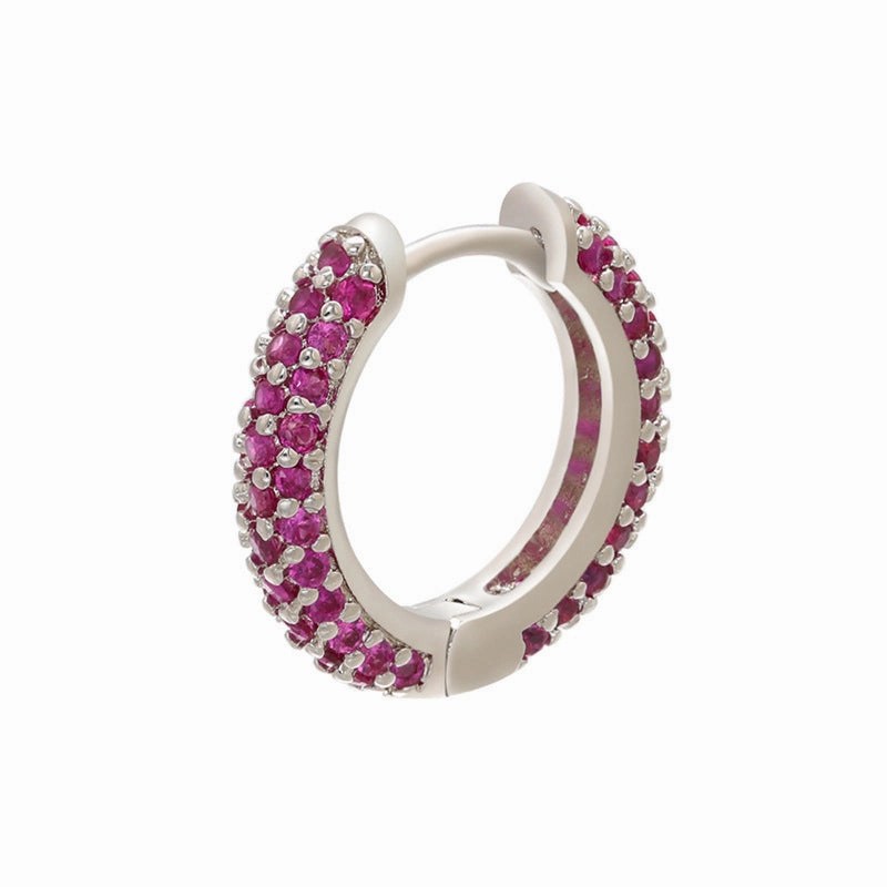 Wholesale Earrings Brass Colorful Round Earrings Women Light Luxury OLY-ES-BJ002