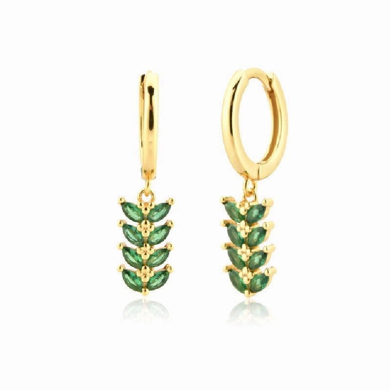 Wholesale Earrings Brass Vintage Style Drip Diamond Earrings Exquisite OLY-ES-BJ001
