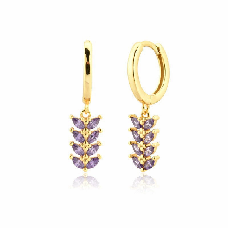 Wholesale Earrings Brass Vintage Style Drip Diamond Earrings Exquisite OLY-ES-BJ001