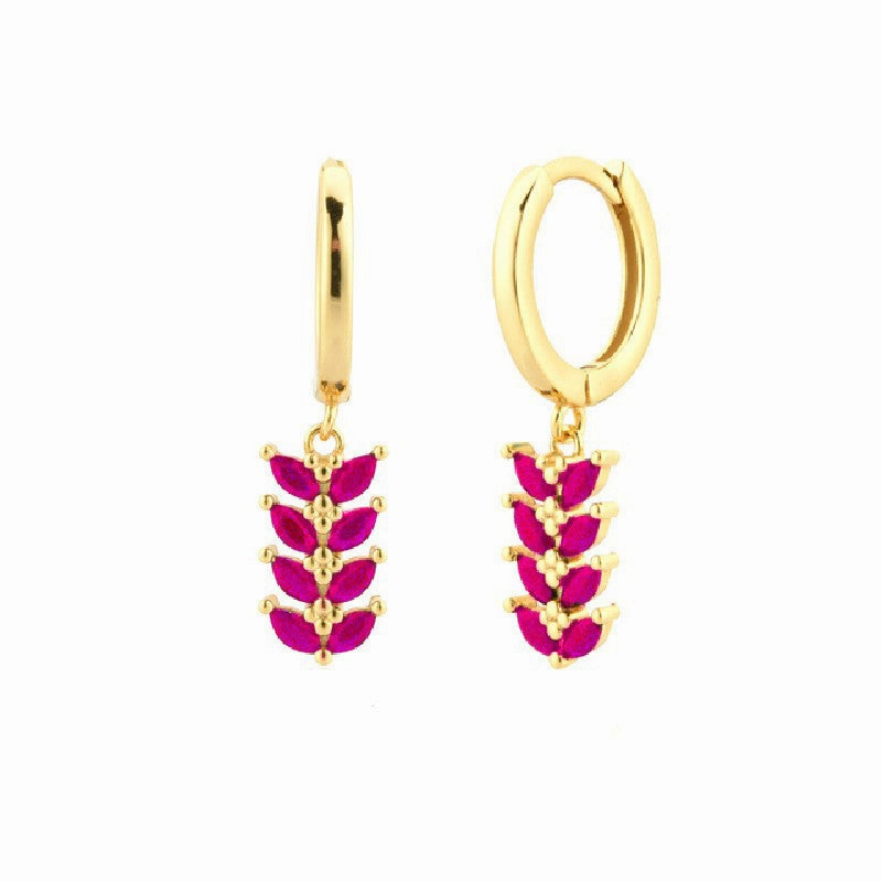 Wholesale Earrings Brass Vintage Style Drip Diamond Earrings Exquisite OLY-ES-BJ001