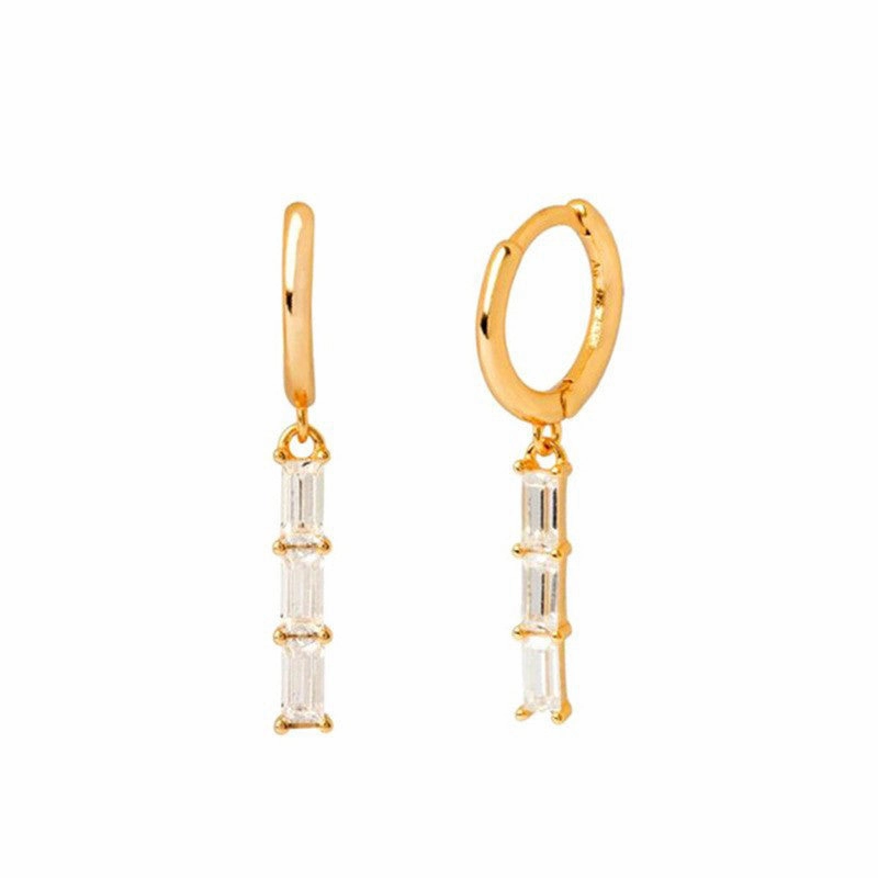 Wholesale Earrings Brass Vintage Style Drip Diamond Earrings Exquisite OLY-ES-BJ001