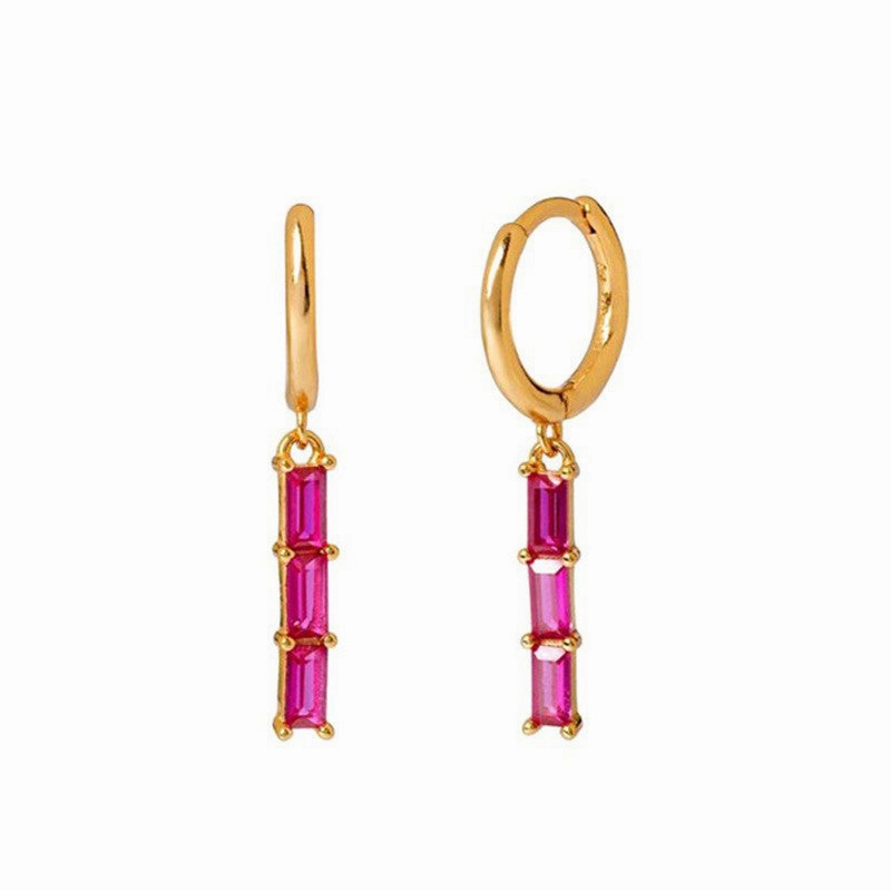 Wholesale Earrings Brass Vintage Style Drip Diamond Earrings Exquisite OLY-ES-BJ001