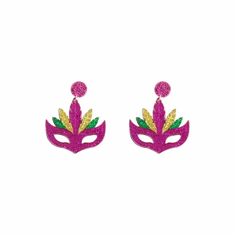Wholesale Earrings Halloween Acrylic Mask Masquerade
