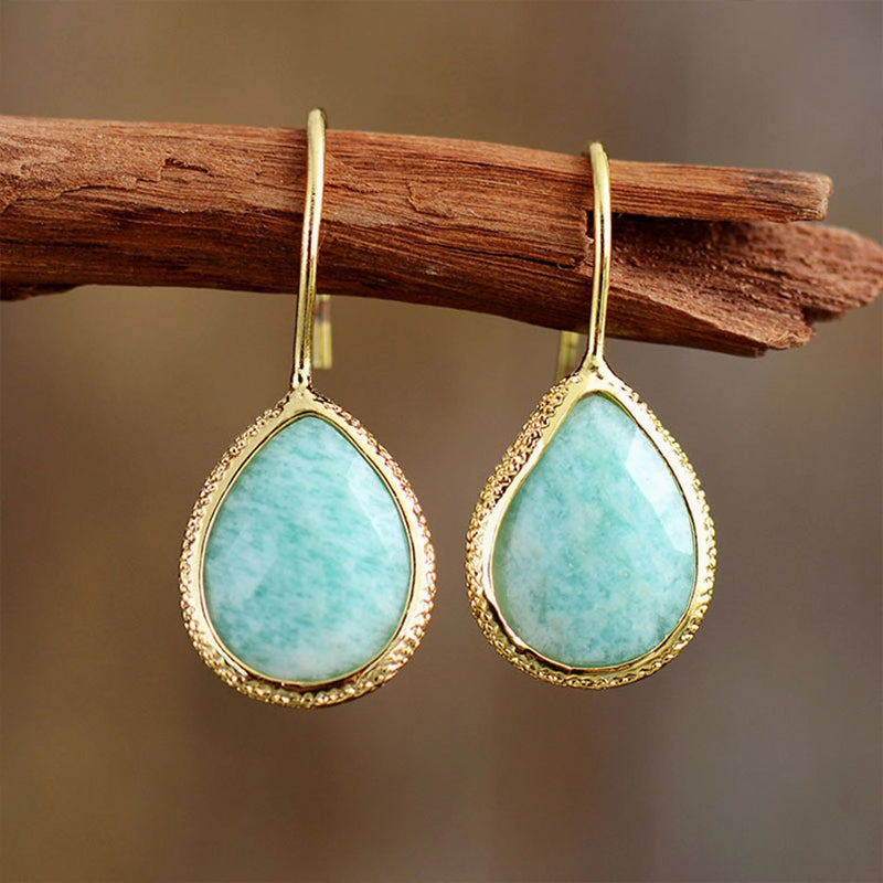 Wholesale Earrings Natural Stone High-End Tianhe Stone Pendant Earrings Natural Stone OLY-ES-LZ001