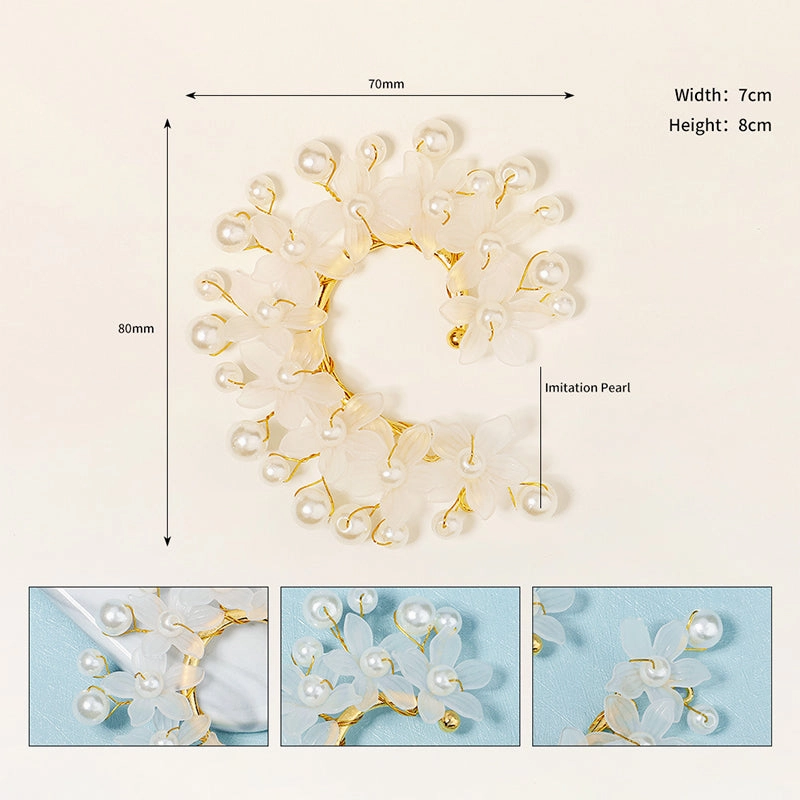 Wholesale Earrings Pearl Korean Fairy Ear Cuff OLY-ES-HX003