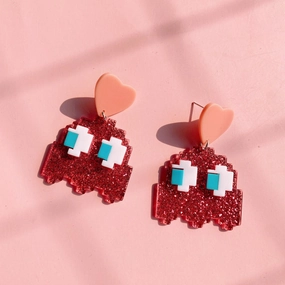 Wholesale Earrings Pixel Wind Acrylic Cute Cartoon