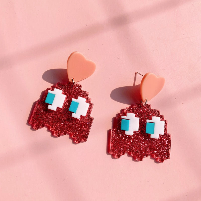 Wholesale Earrings Pixel Wind Acrylic Cute Cartoon