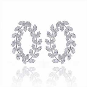 Wholesale Earrings Rhinestone High End Design Jewelry Olive Branch Earrings OLY-ES-HX006