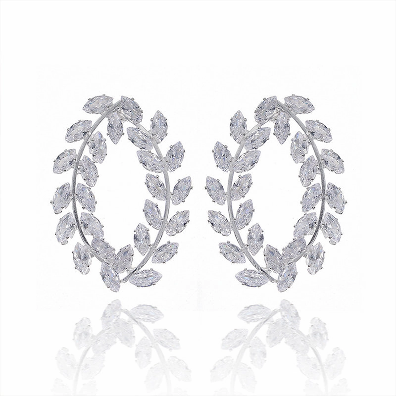 Wholesale Earrings Rhinestone High End Design Jewelry Olive Branch Earrings OLY-ES-HX006