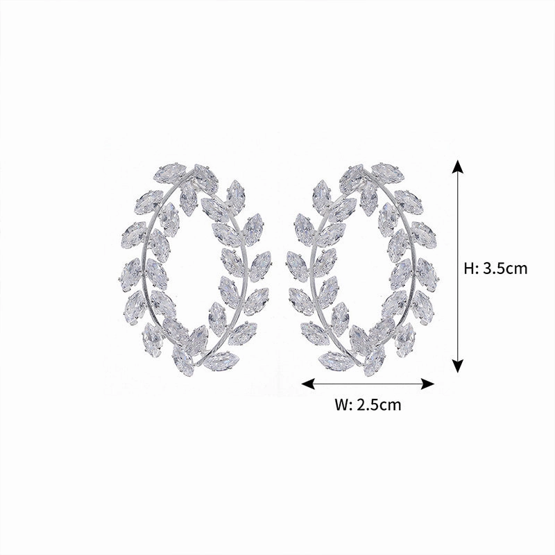 Wholesale Earrings Rhinestone High End Design Jewelry Olive Branch Earrings OLY-ES-HX006