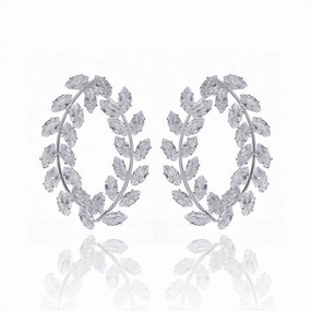 Wholesale Earrings Rhinestone High End Design Jewelry Olive Branch Earrings OLY-ES-HX006