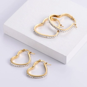 Wholesale Earrings Stainless Steel Diamonds Love OLY-ES-AIMILUO004
