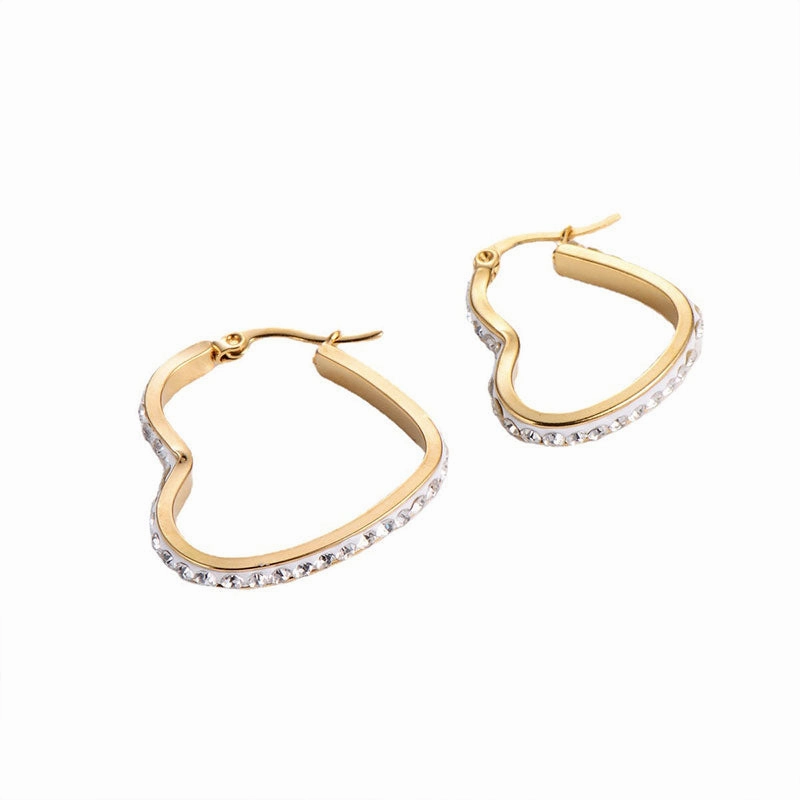 Wholesale Earrings Stainless Steel Diamonds Love OLY-ES-AIMILUO004