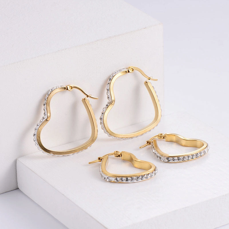 Wholesale Earrings Stainless Steel Diamonds Love OLY-ES-AIMILUO004