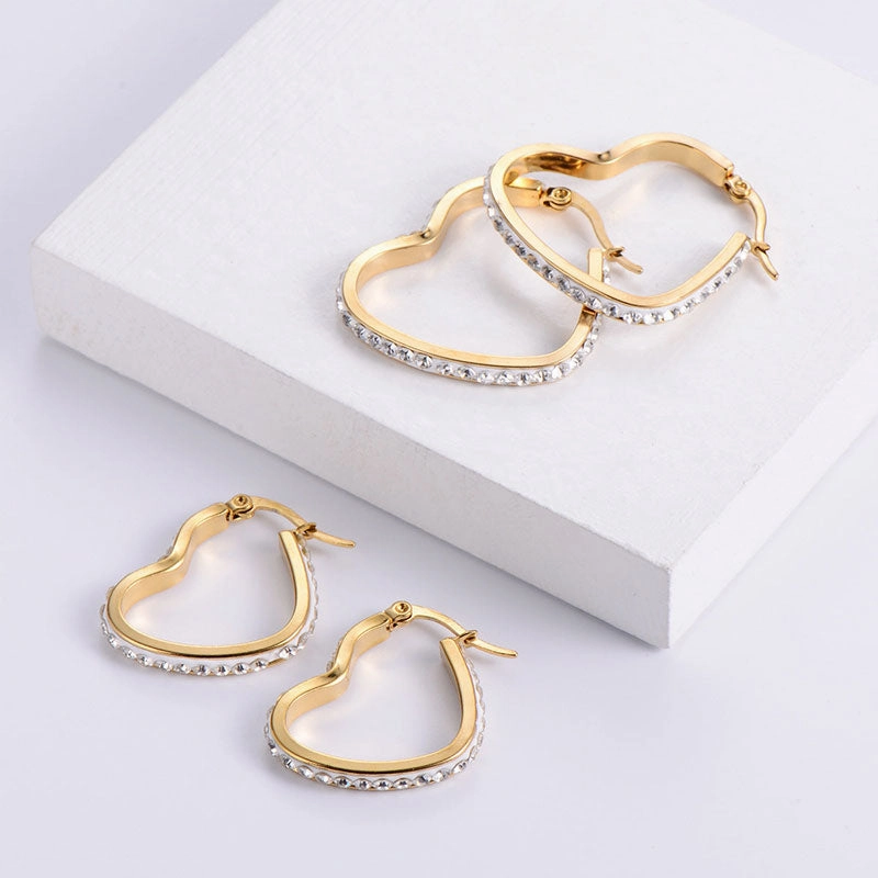 Wholesale Earrings Stainless Steel Diamonds Love OLY-ES-AIMILUO004