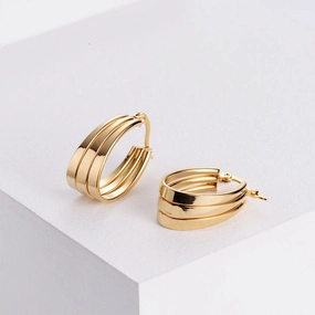 Wholesale Earrings Stainless Steel Triple Circle Twisted Wire Earbuckle OLY-ES-AIMILUO003
