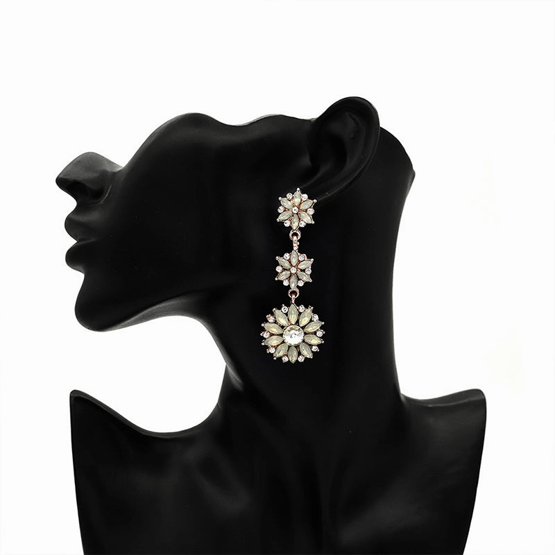 Wholesale Earrings Zircon Street Shot Earrings Jelly Rhinestone Personality Earrings OLY-ES-HX002