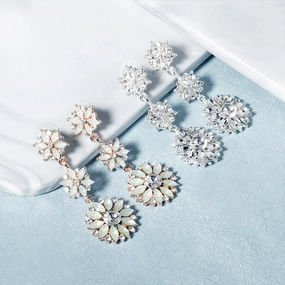 Wholesale Earrings Zircon Street Shot Earrings Jelly Rhinestone Personality Earrings OLY-ES-HX002