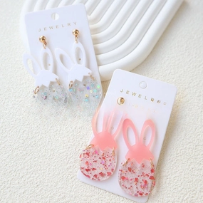 Wholesale Easter Acrylic Egg Rabbit Earrings