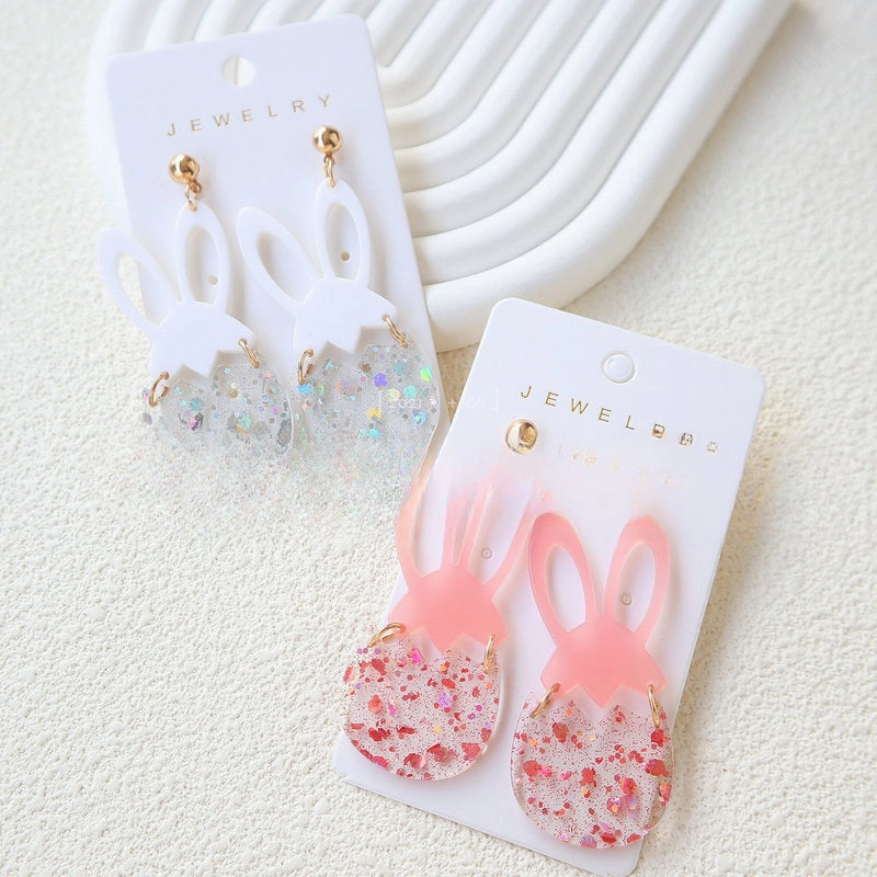Wholesale Easter Acrylic Egg Rabbit Earrings