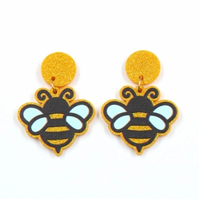 Wholesale Easter Bee Acrylic Earrings