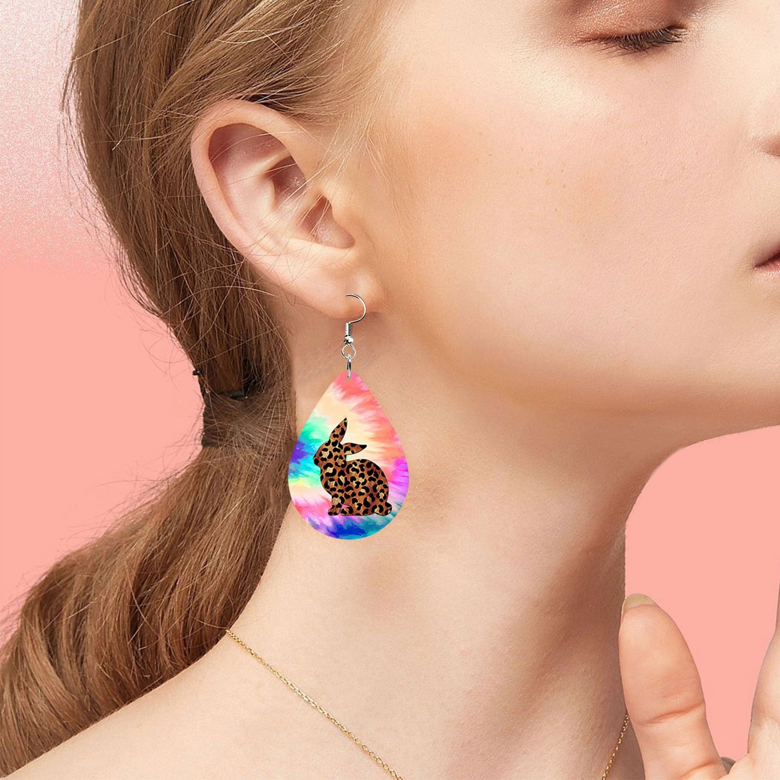 Wholesale Easter Bunny Acrylic Earrings