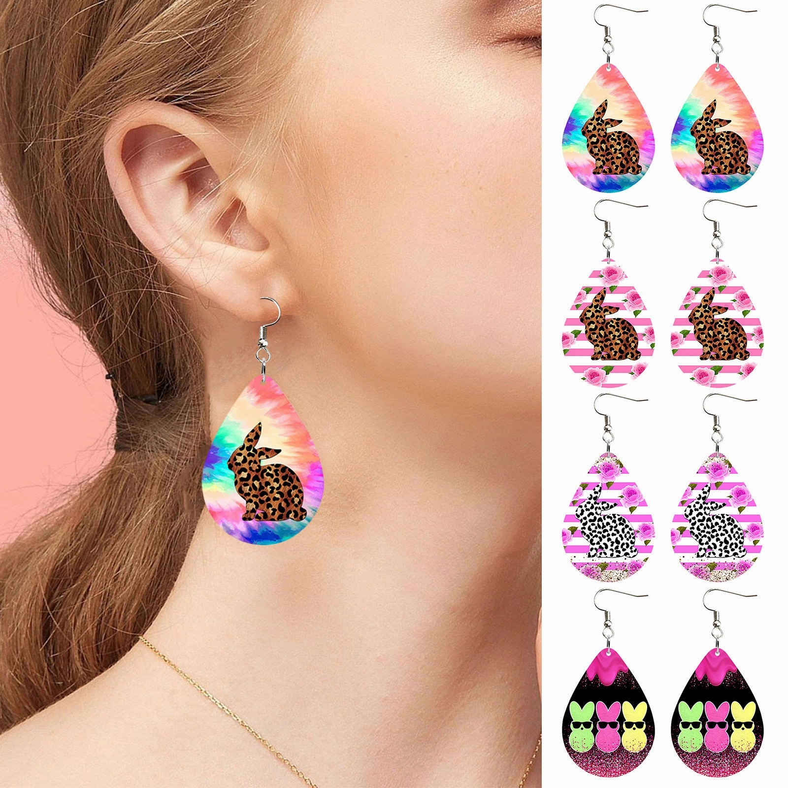 Wholesale Easter Bunny Acrylic Earrings
