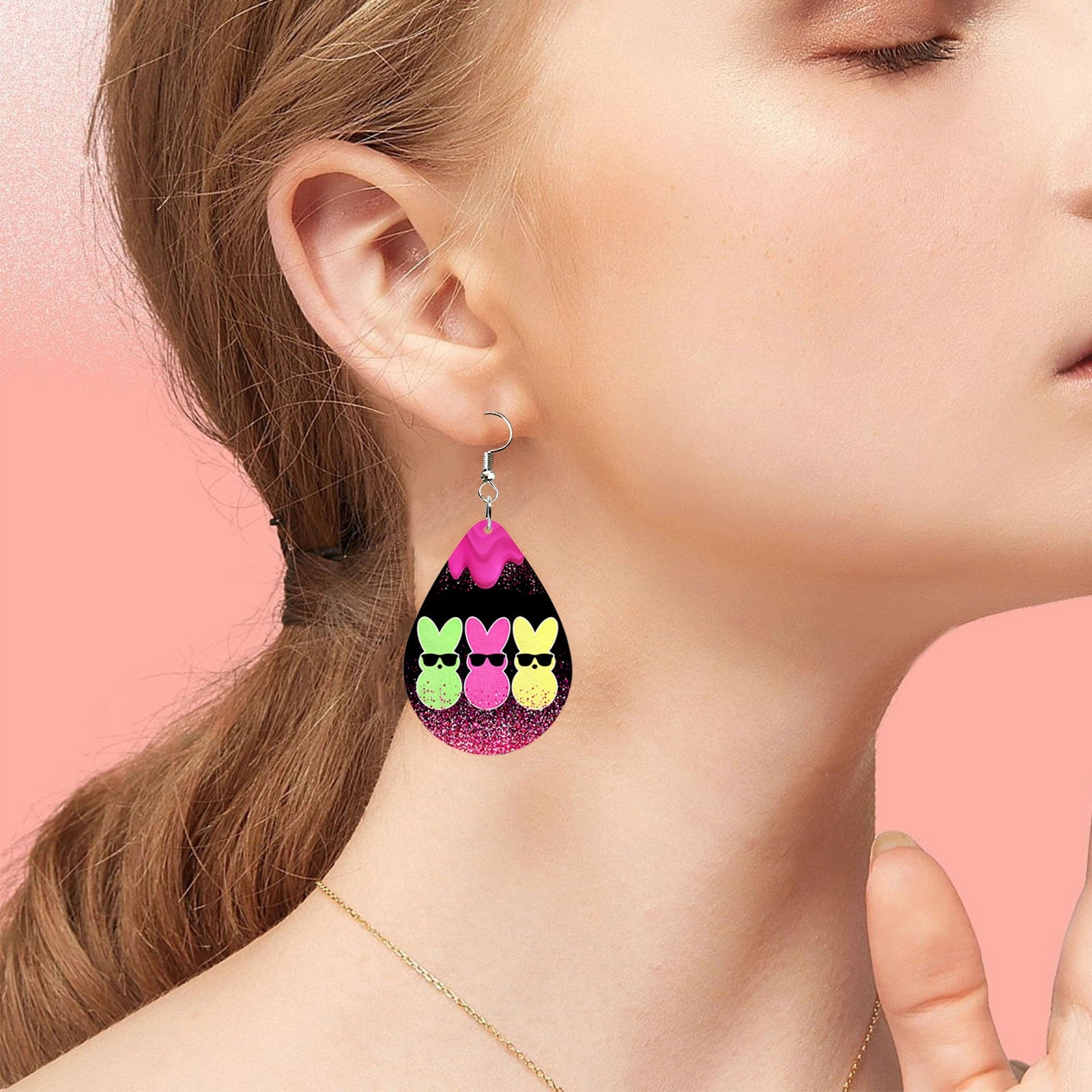 Wholesale Easter Bunny Acrylic Earrings