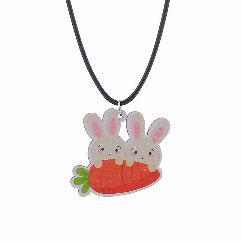Wholesale Easter Bunny Flower Basket Printed Egg Chick Wooden Earrings