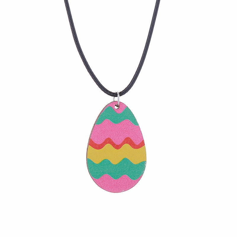 Wholesale Easter Bunny Flower Basket Printed Egg Chick Wooden Earrings