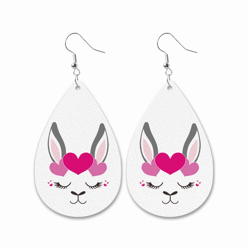 Wholesale Easter Bunny Leather Earrings