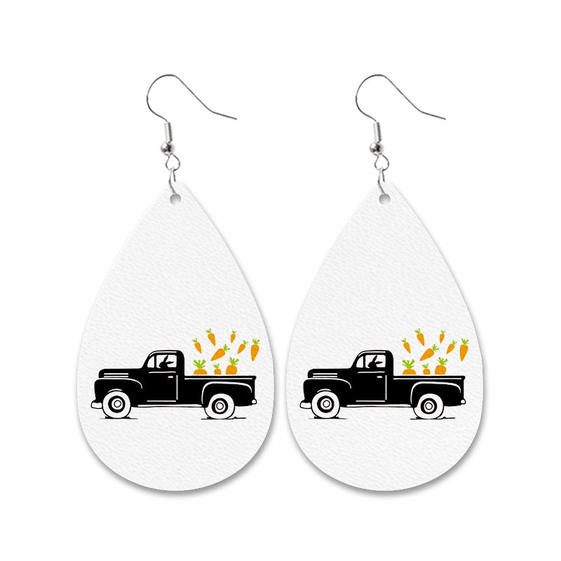 Wholesale Easter Bunny Leather Earrings