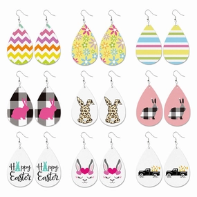 Wholesale Easter Bunny Leather Earrings