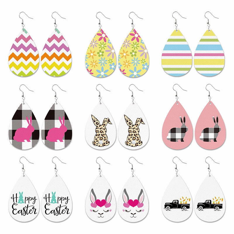 Wholesale Easter Bunny Leather Earrings