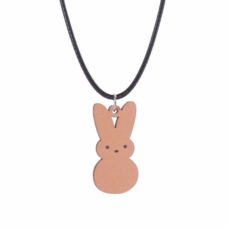 Wholesale Easter Candy Color Bunny Wooden Earrings