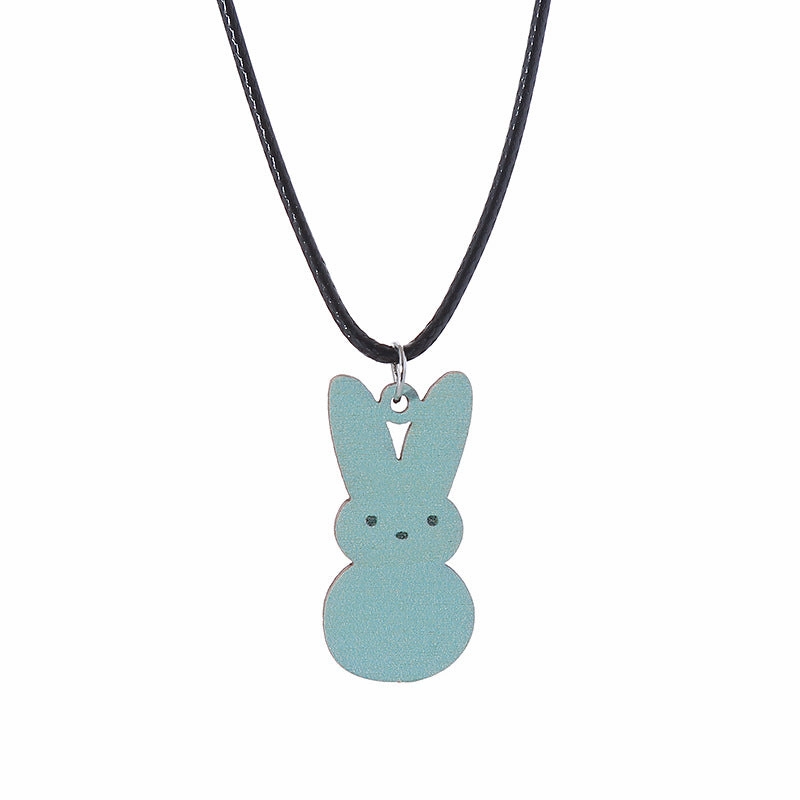 Wholesale Easter Candy Color Bunny Wooden Earrings