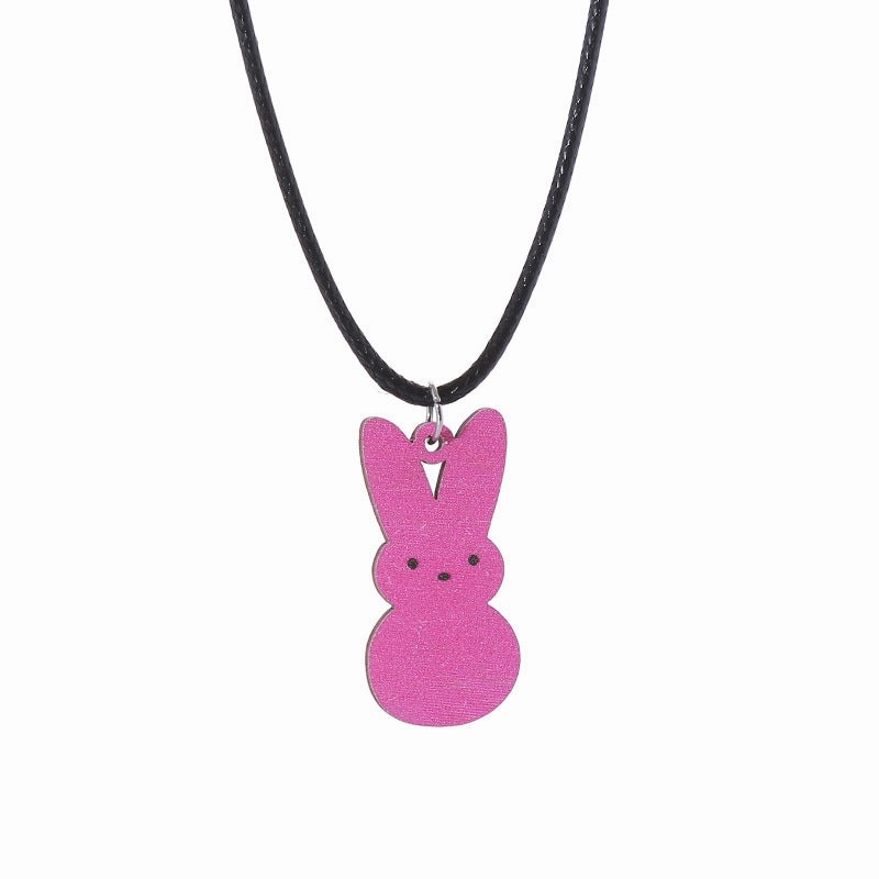 Wholesale Easter Candy Color Bunny Wooden Earrings