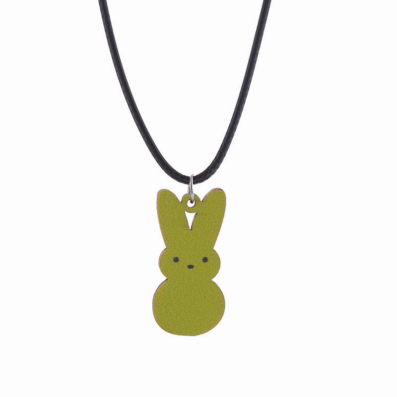 Wholesale Easter Candy Color Bunny Wooden Earrings