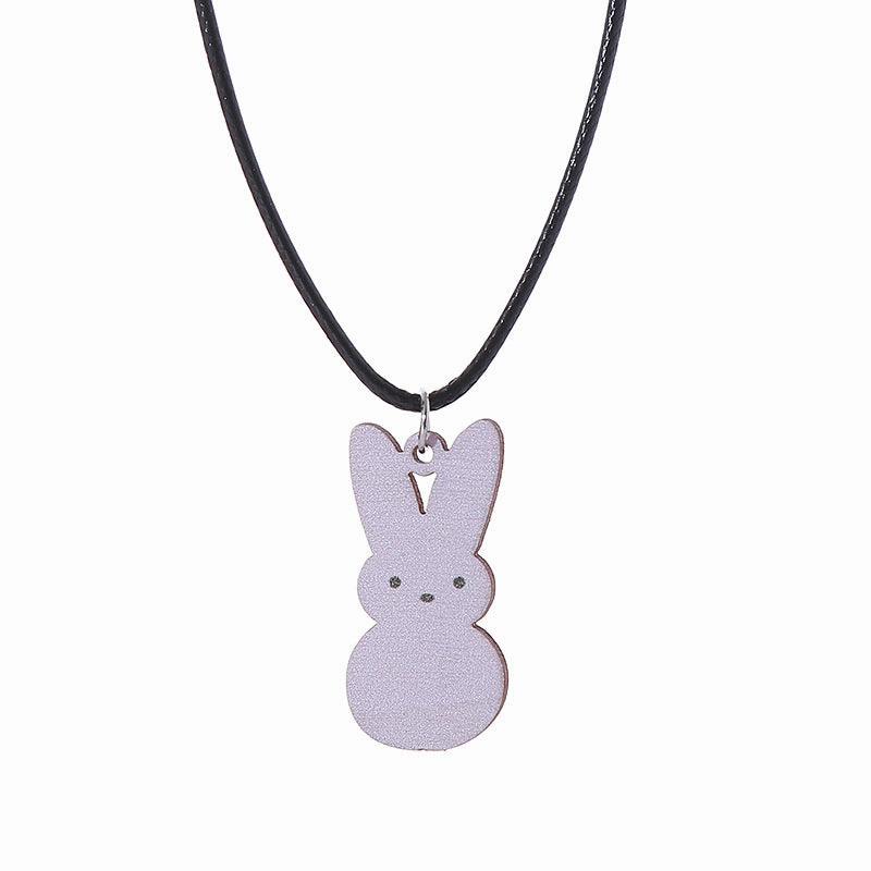 Wholesale Easter Candy Color Bunny Wooden Earrings