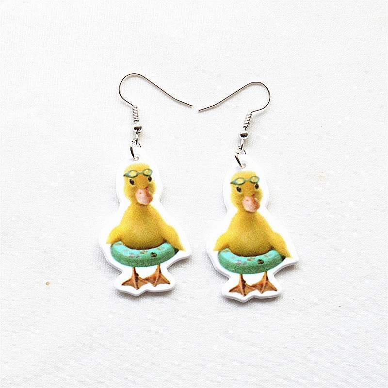 Wholesale Easter Cartoon Cow Kitten Puppy Acrylic Double Sided Earrings