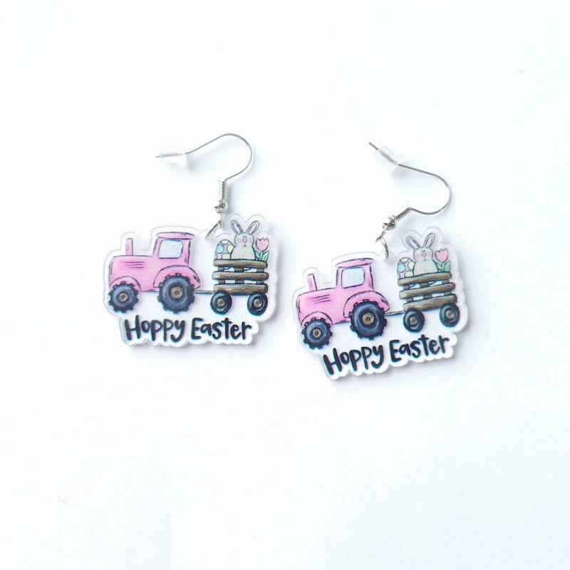 Wholesale Easter Cartoon Cute Bunny Easter Egg Carrot Acrylic Earrings